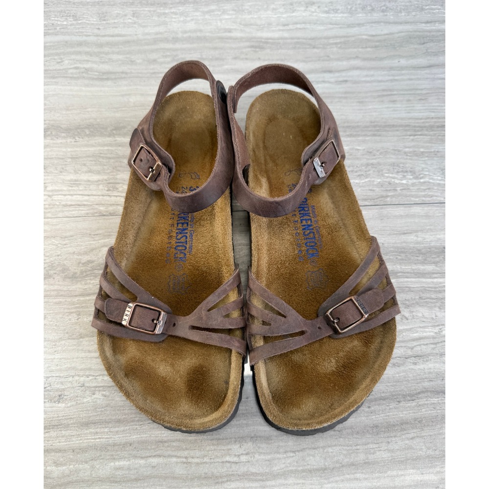 Birkenstock Bali Sandals Habana Brown Oiled Leather Soft Footbed Boho Women 38